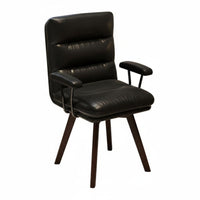 Padded Backrest Upholstered Retro Task Chair Ergonomic Design Swivel Armchair Easy to Assemble Household Furniture Space-Saving for Home Office Workers, Students, Adults, Study Room, Bedroom, Vanity