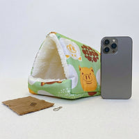 Winter Bird Hammock and Bird Warmer, Fleece Parrot Nest for Small Parakeets, Removable Bedding Nest with Two Entries and Hanging Clips