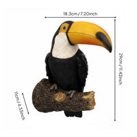 Resin Toucan Figurine Realistic Design Toucan Tree Hanger Weather-Resistant Garden Statue for Yard, Courtyard, Patio