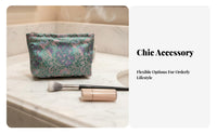Chinese Aesthetic Makeup Pouch Multi-Purpose Floral Jacquard Cosmetic Bag