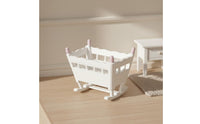 Dollhouse Infant Cradle Realistic Design Miniature Infant Cradle High Detail Dollhouse Rocking Crib for Model Collectors, Hobbyists, Diorama Projects