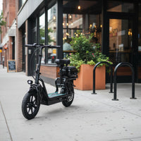 Foldable with Seat Front and Rear Lights for Women, Parents, School Runs, City Driving, Grocery Shopping