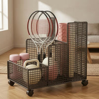 Exercise Equipment Organizer Open Exercise Mat Storage Mat Organizer Perforated Divided Equipment Rack