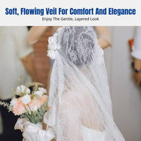 Bridal Veil, Soft Mesh Lace Headpiece, Half-Cover Wedding Accessory, Elegant New Design, Photoshoot Prop