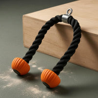 Orange Grip Ends Triceps Rope Handle Rubber Grips Tricep Rope Attachment Metal Connector Fitness Equipment Hanging Loop