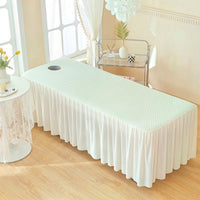 Massage Bed Cover Elastic Massage Table Sheet with Face Hole Machine Washable Treatment Table Cover for Beauty Salons