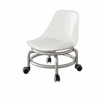 360-Degree Swivel Low Rolling Stool Back Support Low-Profile Caster Chair Floor Protection Mobile Seating Easy Installation for Office Workers, Salon Team, Living Room, Playroom, Workshop, Garage