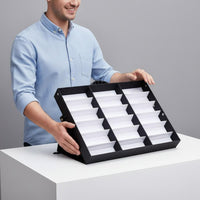 18 Slot Sunglasses Display Case Large Capacity 18 Slot Sunglasses Organizer Dust-Resistant Cover Eyeglasses Display Case for Retailers, Collectors