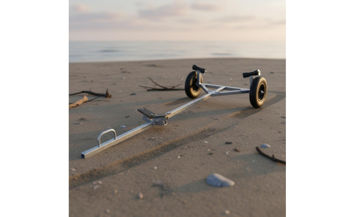 Inflatable Boat Trailer High Load Capacity Portable Boat Cart Thickened Steel Pipe Dinghy Launch Carrier for Fishermen, Beach, Shoreline