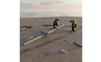 Inflatable Boat Trailer High Load Capacity Portable Boat Cart Thickened Steel Pipe Dinghy Launch Carrier for Fishermen, Beach, Shoreline