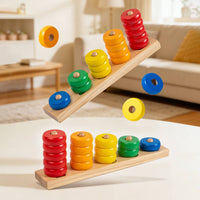 Educational Math Toy Educational Math Learning Board Paint Wooden Number Counting Stacker for Young Children
