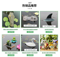 Frog and Turtle Pond Floating Animal Plant Decorations