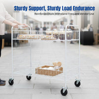 Folding Push Cart, Mobile Promotion Rack, Snack Display Flower Cart, Multi-Scene Use, Durable Metal, Easy Storage, for Sushi