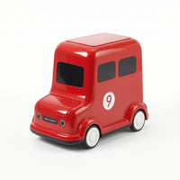 Decorative Bus Trash Bin Compact Trash Bin with Wheels Space-Saving Garbage Can with Wheels Easy to Clean for Playroom