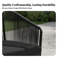 Weather-Resistant Outdoor Chair and Table Set Sturdy & Long-Lasting Woven Rope Patio Set Waterproof Cushions Aluminum Frame Rope Furniture Easy to Clean for Apartment Dwellers, Homeowners, Couples, Garden, Terrace, Backyard, Porch