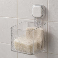 Glacier Pattern Wall-Mounted Bathroom Storage Basket with Toothbrush Holder, No-Drill Installation
