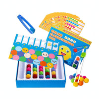 Preschool Color Sorting Toy with Tweezers Educational Tweezer Tongs Color Sorting Kit Colorful Learning Set with Storage Box Counting for Preschoolers