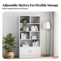Minimalist design Multi-Compartment Floor Shelf with Doors Includes Door Compartments Multi-Tier Cabinet with Doors complimentarystanding shelf unit for Apartment Dwellers, Homeowners, Office Workers, Study Room, Bedroom, Entrypath