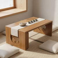 Tatami Coffee Table Space-Saving Tatami Tea Table Multi-Functional Bamboo Low Desk for Students, Bay Window, Bed, Small Areas