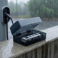Power Strip Box with Reinforced Lock Lockable Waterproof Box with Lock Hinged Enclosure for Washroom