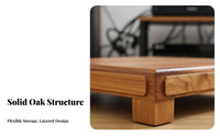 Solid Wood Audio Rack Heavy Duty Wooden Amplifier Stand No Assembly Required Floor Standing Printer Stand for Living Room, Home Office, Study