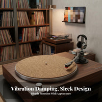 Cork and Rubber Blend Mat Shock Absorption Cork and Rubber Vinyl Mat for DJs