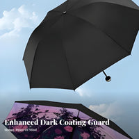 SunGuard UPF 50+ Double Layer Sun Umbrella All-Weather Use Black Vinyl Coated Umbrella Water-Resistant for Women, Outdoor, Commuting, Beach