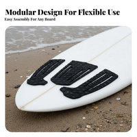 2 Pieces Wave Board Deck Traction Pad Anti-Slip Deck Grip Set Foam Rubber Foam Stomp Pad 3M 2-Piece Wave Grip Geometric Pattern