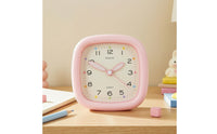 Easy to Read Analog Alarm Clock Compact Quartz Alarm Clock Battery-Operated Small for Students, Bedroom, Nightstand