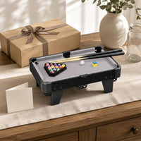 Compact Mini Tabletop Billiard Table Felt Play Surface Tabletop Pool Table Rounded Pockets Toy Sport Textured Exterior