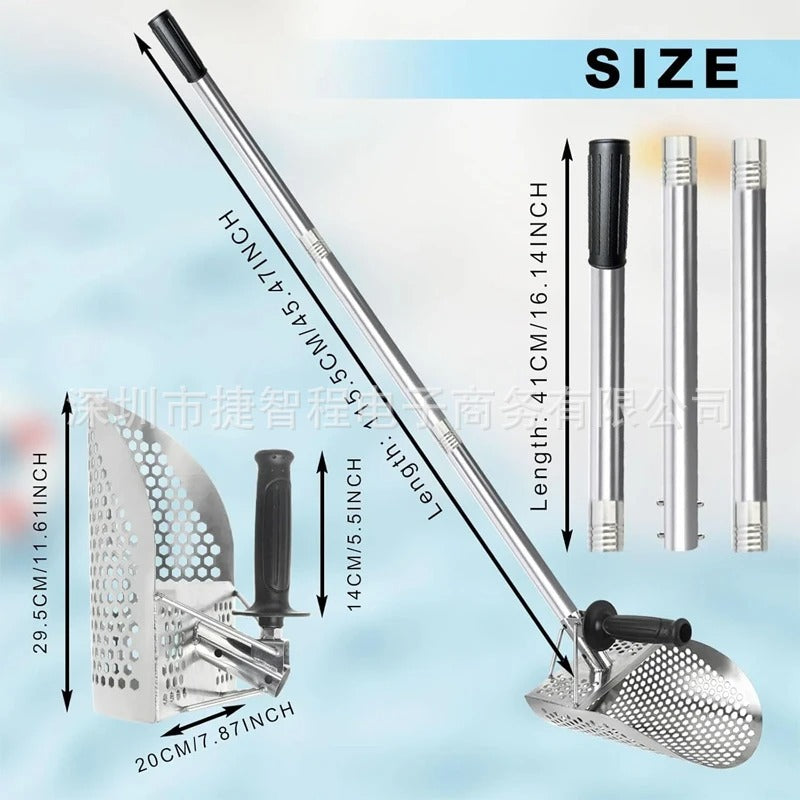 Stainless Steel Beach Sand Shovel with Metal Detector Handle