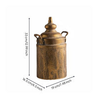 Vintage Iron Planter Domed Lid Lidded Decorative Pot Bronze-Brown Look
