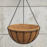 Hanging Basket for Garden Decor and Hanging Plant Display, 5 Pack Metal Hanging Planter with Coconut Coir Liner, Wall Planter Garden Decoration