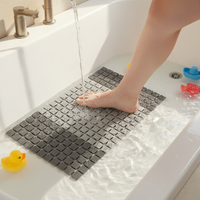 Non-Slip Shower Mat with Suction Cups, PP+TPE Bathroom Floor Mat, Quick-Drying Drain Mat for Bathtub and Shower