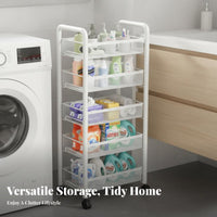 Large Capacity Rolling Storage Cart 360° Rotating Wheels Rolling Storage Organizer High-Rim Baskets Multi-Tier Utility Trolley Rust-Resistant for Bathroom, Laundry Room, Kitchen, Nursery
