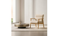 Drum Coffee Table Brushed Bronze Round Coffee Table Low-Profile for Living Room