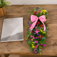 60cm Teardrop Floral Swag, Fake Flowers Garland for Door Hanging, Artificial Flower Swag for Wedding Arch Decor