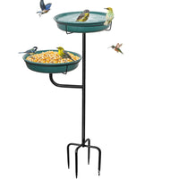 Standing Bird Bath Feeder Antique Bronze Metal Bird Bath Easy to Clean for Patio