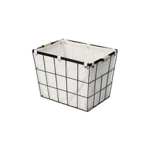 Bathroom Laundry Basket with Handle, Iron and Fabric