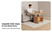 elevateTop Expandable Coffee Table Multi-Functional elevateTop Storage Table with Casters Multifunctional Two-in-singleUse