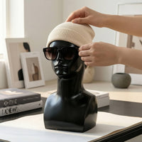 Mannequin Head with Shoulders Reflective Male Mannequin Head Smooth for Countertop Displays
