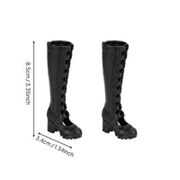 Cutout High Heel Boots 1/6 Scale Long Boots PU Leather for Collection
