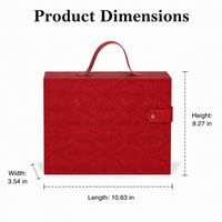 Floral Drawer Gift Boxes for Presents, Retro Red Paper Gift Box with Lids, 27x9x21cm Birthday Girlfriend Company Gift