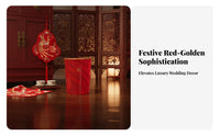 Red Wedding Trash Can Long-Lasting PP Material Chinese Wedding Dowry Container Festive Plastic Container Gold-Tone Edge