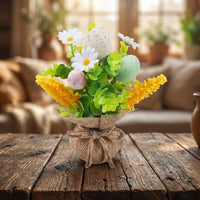 Artificial Flower and Egg Bouquet Lifelike Appearance Easter Egg Floral Arrangement Realistic Design Easter Table Decoration for Homeowners