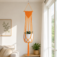 Macrame Plant Hanger 20x110cm, Handmade Hanging Planter, Nordic Design Hanging Basket for Indoor Outdoor Home Decor
