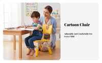 Thickened long-lasting Adjustable Height Plastic Chair Cartoon Design Adjustable Leg child's Chair Easy to Clean kids' Furniture Ergonomic Backrest for Preschoolers, young children, Daycare Providers, Kindergarten, Classroom, Playroom, Study Corner