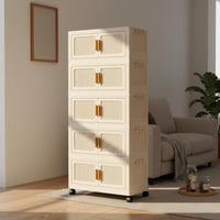 Multi-Tier Plastic Organizer Stackable Foldable Wardrobe Organizer Double