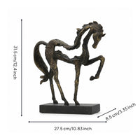 Horse Sculpture with Base Antique Bronze Rearing Horse Statue Elegant for Collectors, Entryway