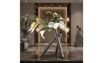 Silk Orchid Arrangement with Vase Sculptural Artificial Floral Sprays with Vase Modern Centerpiece for Tabletop